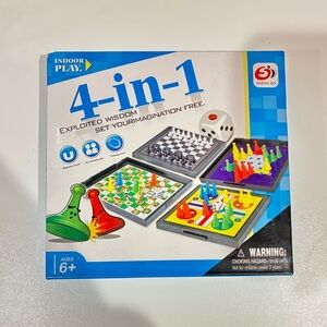 4-in-1 Kids Fun Board Game Set - Multicolor - Travel Size